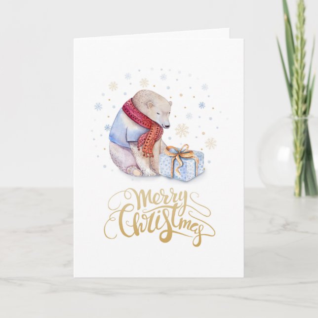 Cartes Pour Fêtes Annuelles Merry Christmas Watercolor (Devant)