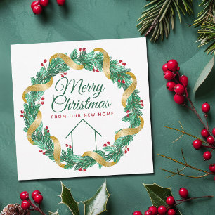 Cartes Pour Fêtes Annuelles Merry Christmas Wreath Beautiful New Home Adresse