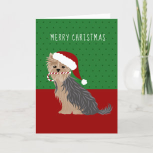 Cartes Pour Fêtes Annuelles Merry Christmas Yorkie Cute Yorkshire Terrier
