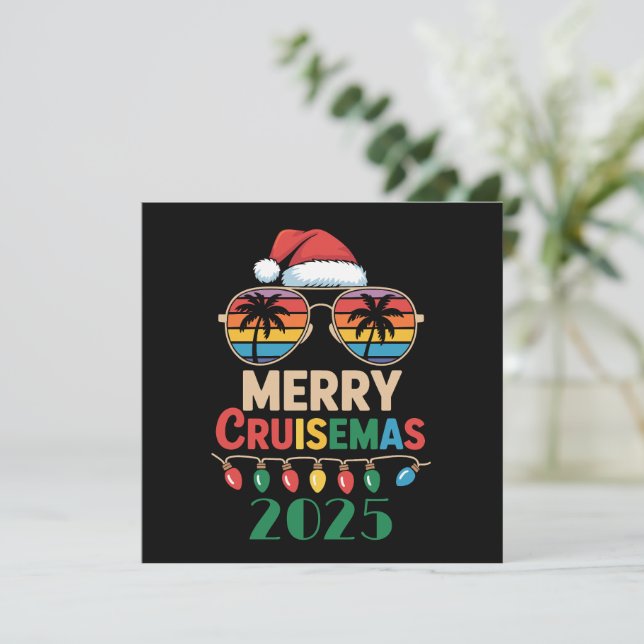 Cartes Pour Fêtes Annuelles Merry Cruisemas 2025 Croisière de Noël personnalis (Debout devant)