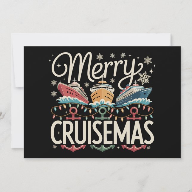 Cartes Pour Fêtes Annuelles Merry Cruisemas Cruisemas Famille Noël (Devant)