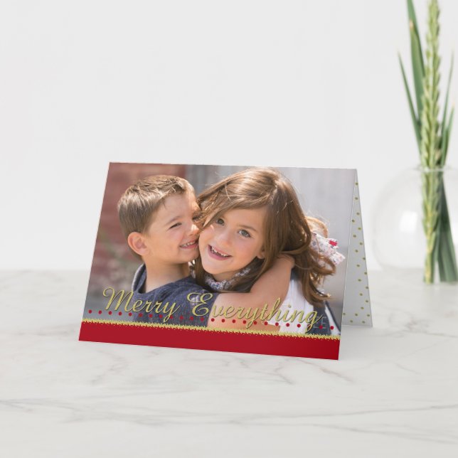 Cartes Pour Fêtes Annuelles Merry Everything Gold Dots (Devant)
