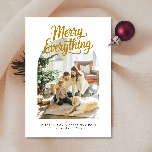 Cartes Pour Fêtes Annuelles Merry Everything Modern Arch Photo Christmas Card (Créateur téléchargé)