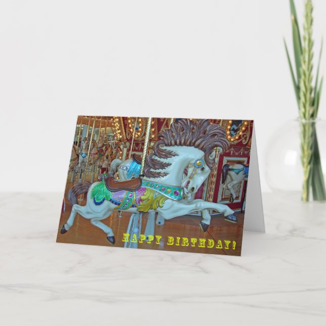 Cartes Pour Fêtes Annuelles Merry Go-Round Horse (Devant)