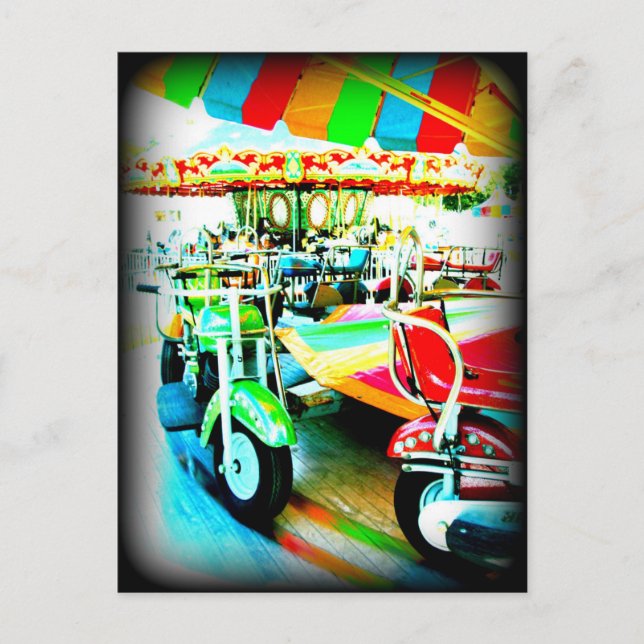 Cartes Pour Fêtes Annuelles Merry Go Round Mokes au Carnival (Devant)
