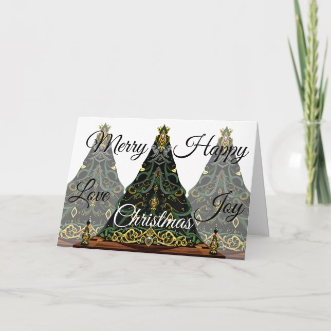 Cartes Pour Fêtes Annuelles Merry Happy Love Joy Christmas (Devant)