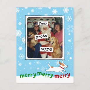 Cartes Pour Fêtes Annuelles Merry Jack Russell   Chien mignon Noël Votre photo