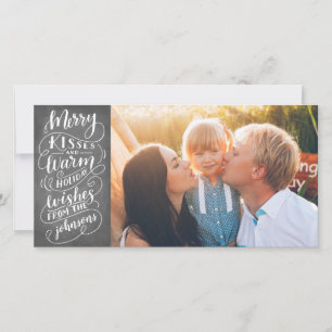 Cartes Pour Fêtes Annuelles Merry Kisses Vacances Typographie Photo