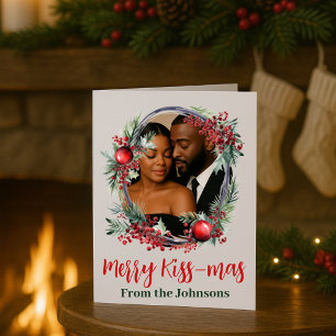 Cartes Pour Fêtes Annuelles Merry Kissmas mon amour Noël romantique