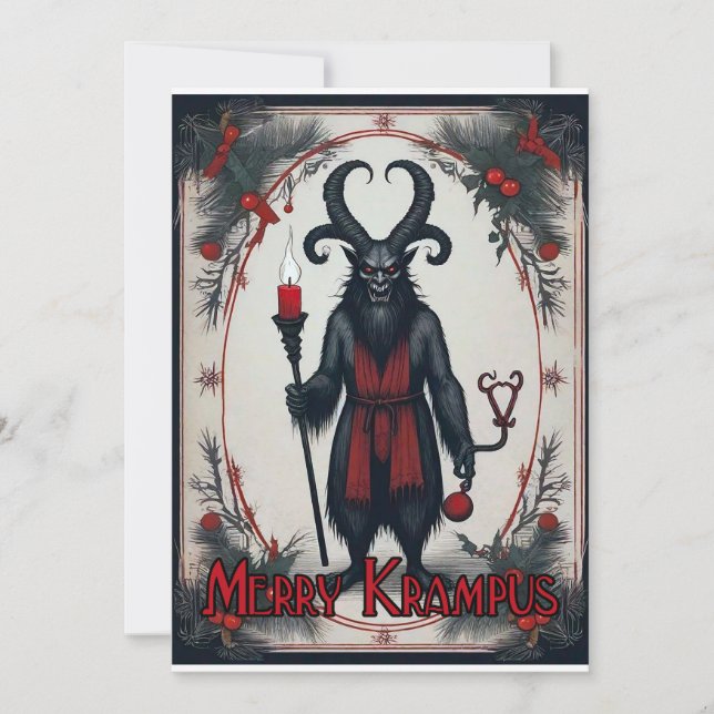 Cartes Pour Fêtes Annuelles Merry Krampus (Devant)