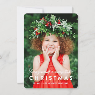Cartes Pour Fêtes Annuelles Merry Little Christmas Overlay   Photo Card