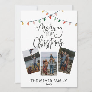 Cartes Pour Fêtes Annuelles Merry Little Christmas Scriture Lumières de Noël