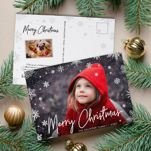 Cartes Pour Fêtes Annuelles Merry Magic   Superposition du flocon de neige