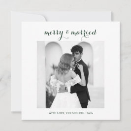 Cartes Pour Fêtes Annuelles Merry & Married - Personalized Newlywed Christmas 