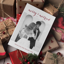 Cartes Pour Fêtes Annuelles Merry & Married - Personalized Newlywed Christmas 