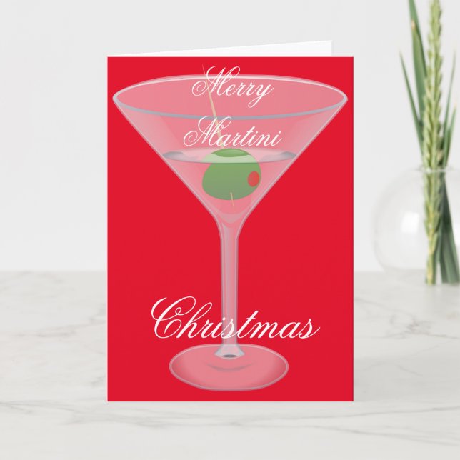Cartes Pour Fêtes Annuelles Merry Martini Noël Thunder_Cove (Devant)