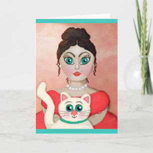 Cartes Pour Fêtes Annuelles Merry Matron & Mewl Master (femme douce)