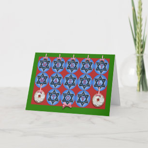 Cartes Pour Fêtes Annuelles Merry Mazel Tov Chrismukkah Ornements Bagels