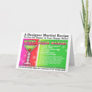 Cartes Pour Fêtes Annuelles Merry Melon Christmas Martini Recipe Greeting Card