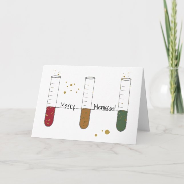 Cartes Pour Fêtes Annuelles Merry Meniscus Chem Science Test Tube Noël (Devant)