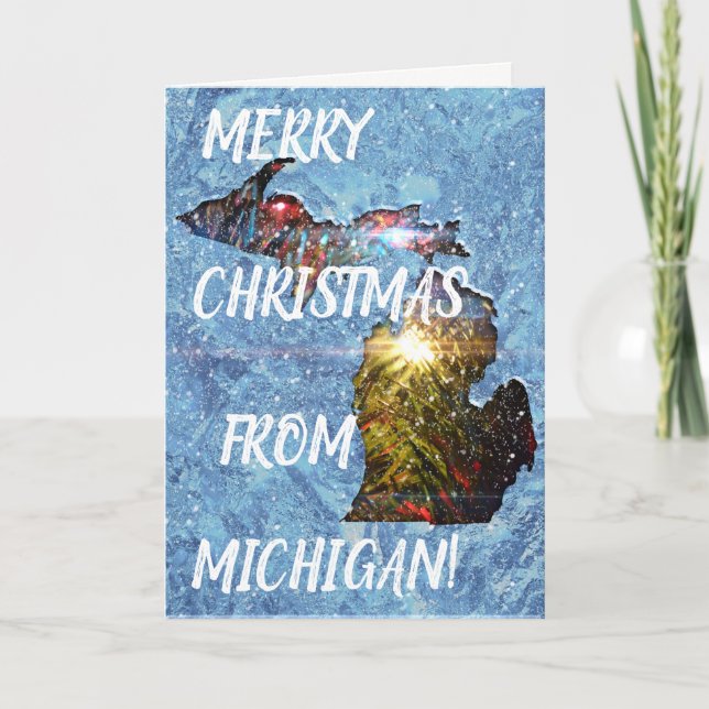 Cartes Pour Fêtes Annuelles Merry Michigan (Devant)