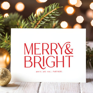 Cartes Pour Fêtes Annuelles Merry minimaliste et affaires brillantes   Rouge b