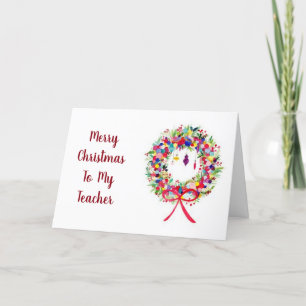 Cartes Pour Fêtes Annuelles **MERRY NOËL** à MON **ENSEIGNANT**