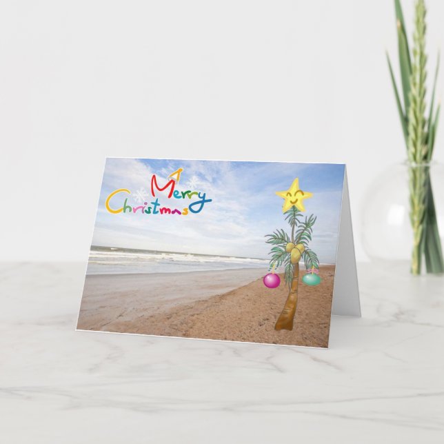 CARTES POUR FÊTES ANNUELLES MERRY NOËL "DE LA PLAGE" (Devant)