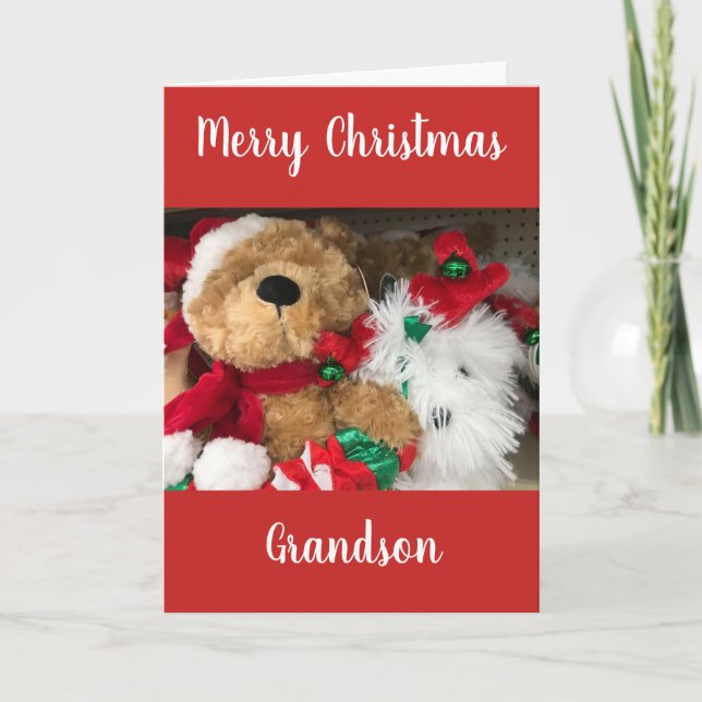 CARTES POUR FÊTES ANNUELLES MERRY NOËL **GRANDSON** (Devant)