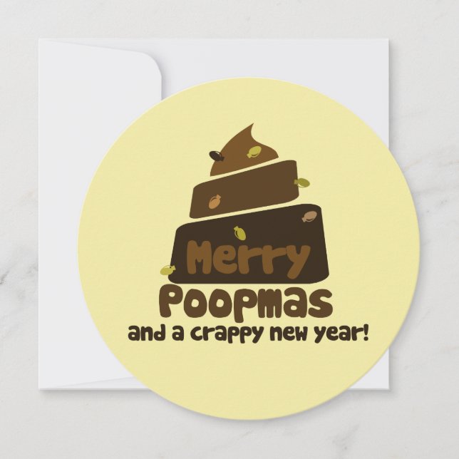 Cartes Pour Fêtes Annuelles Merry Poopmas (Devant)