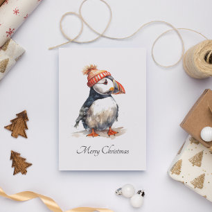 Cartes Pour Fêtes Annuelles Merry Puffin, personnalisé