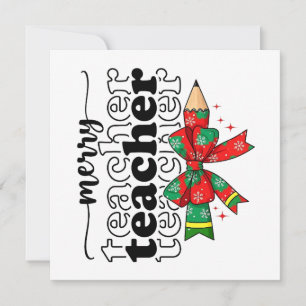 Cartes Pour Fêtes Annuelles Merry Teacher Christmas Gift Holiday Teacher