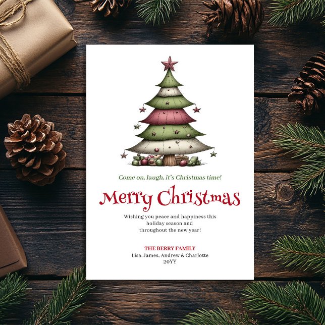 Cartes Pour Fêtes Annuelles Merry Whimsical Christmas Tree Holiday Greeting (Merry Whimsical Christmas Tree Holiday Greeting)