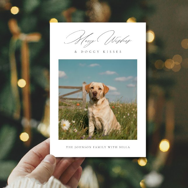 Cartes Pour Fêtes Annuelles Merry Wings & Doggy Kisses Modern Pet Photo (Créateur téléchargé)