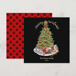 Cartes Pour Fêtes Annuelles Merry Woofmas Chien Conception - Chien de taureau 