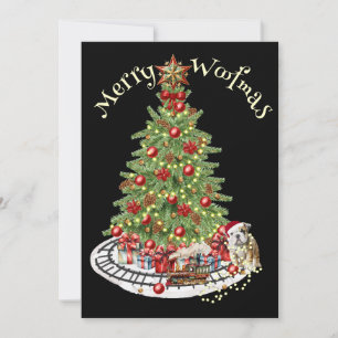 Cartes Pour Fêtes Annuelles Merry Woofmas Chien Conception - Chien de taureau 