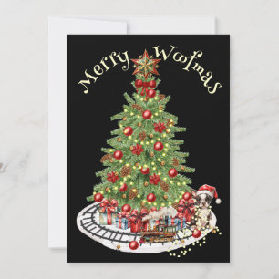 Cartes Pour Fêtes Annuelles Merry Woofmas Chien Design - Boston Terrier