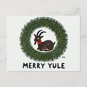 Cartes Pour Fêtes Annuelles Merry Yule Chèvre