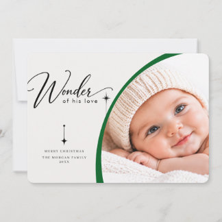Cartes Pour Fêtes Annuelles Merveille de sa courbe verte Photo de bébé religie