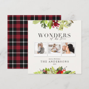 Cartes Pour Fêtes Annuelles Merveilles de son amour 3 photo plaid et botanique