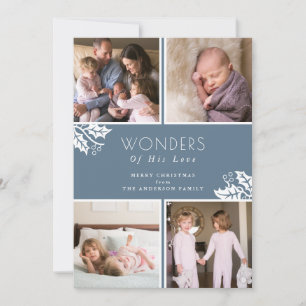 Cartes Pour Fêtes Annuelles Merveilles de son amour Dusty Blue 4 Photo Noël