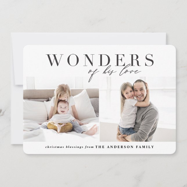Cartes Pour Fêtes Annuelles Merveilles de son amour Noël religieux (Devant)