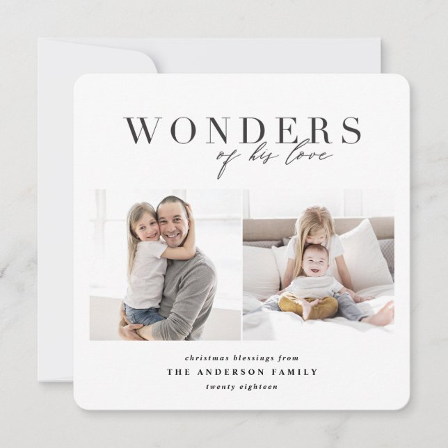 Cartes Pour Fêtes Annuelles Merveilles de son amour Noël religieux (Devant)