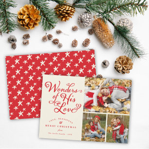 Cartes Pour Fêtes Annuelles Merveilles de son amour Noël religieux 3 Photo