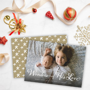 Cartes Pour Fêtes Annuelles Merveilles de son amour Photo de Noël religieuse