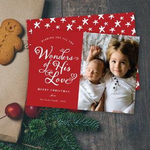 Cartes Pour Fêtes Annuelles Merveilles de son amour Photo de Noël religieuse