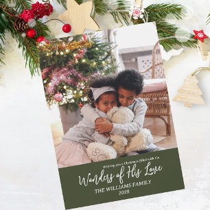 Cartes Pour Fêtes Annuelles Merveilles de son amour Photo personnalisée Noël