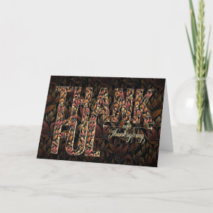 Cartes Pour Fêtes Annuelles MERVEILLEUSE Typographie de la feuille d'automne A
