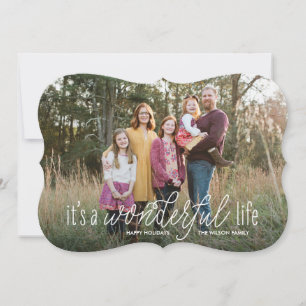 Cartes Pour Fêtes Annuelles Merveilleuse Vie Faux Foil Fête de Noël Photo