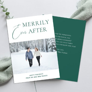Cartes Pour Fêtes Annuelles Merveilleusement jamais après le script vert photo